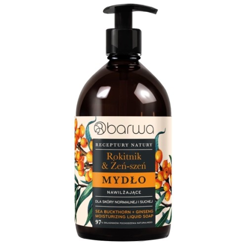 BARWA RECEPTURY NATURY Moisturizing liquid soap Sea Buckthorn + Ginseng 480 ml