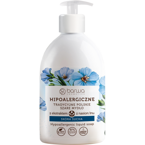 BARWA HYPOALLERGENIC TRADITIONAL POLISH GRAY LIQUID SOAP WITH FLAX EXTRACT 500ML