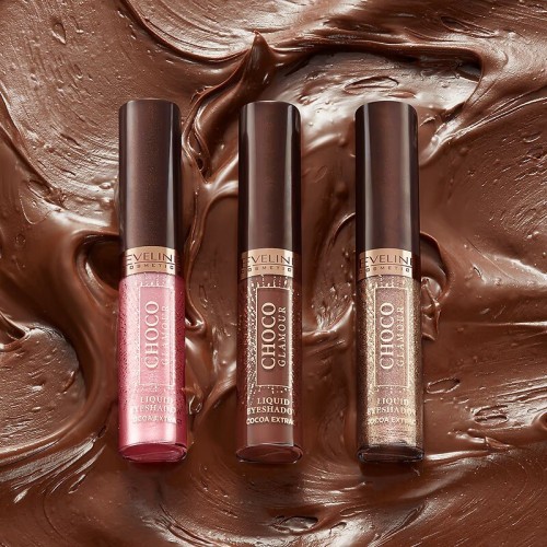 EVELINE CHOCO GLAMOUR LIQUID WATERPROOF EYESHADOW WITH COCOA EXTRACT no.05 6.5ml