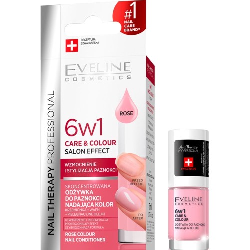 EVELINE NAIL THERAPY COLOUR NAIL CONDITIONER 6IN1 ROSE 5ml