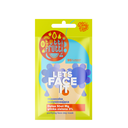 TUTTI FRUTTI Let's Face It Cleansing mask with green clay 3% + Detox Shot Mg, 7g