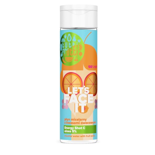 TUTTI FRUTTI Let's face it Micellar water with fruit acids and aloe 5% + Energy shot C 200ml