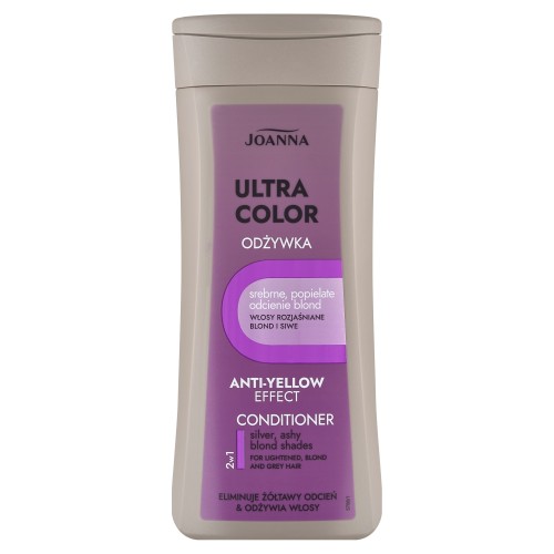 JOANNA ULTRA COLOR Hair color-enhancing conditioner for silver and ash blond shades 200ml
