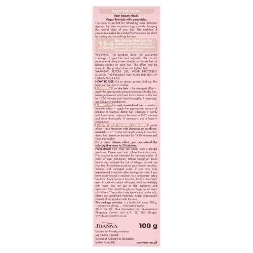 JOANNA ULTRA COLOR HAIR TONER Sweet Cappuccino 100 g