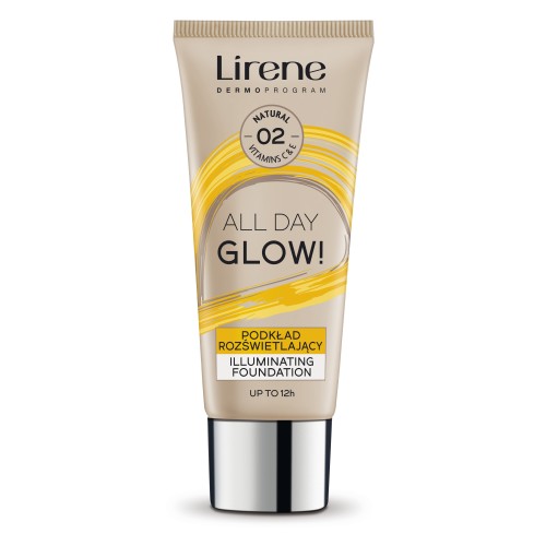 Lirene ALL DAY GLOW!  Illuminating foundation 02 NATURAL 30 ml