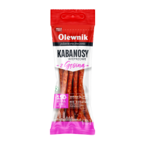 OLEWNIK KABANOSY PORK SAUSAGES WITH GOOSE MEAT 105G