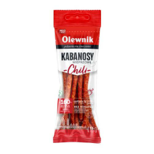 OLEWNIK KABANOSY PORK SAUSAGES WITH CHILI 105G