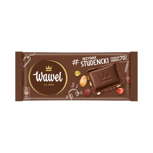 WAWEL PRZYSMAK STUDENCKI dark chocolate 70% with jelly, peanuts and raisins 90g