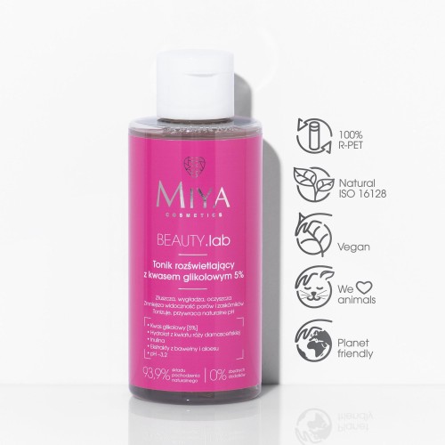 Miya Cosmetics Brightening Tonic with 5% glycolic acid, 150ml