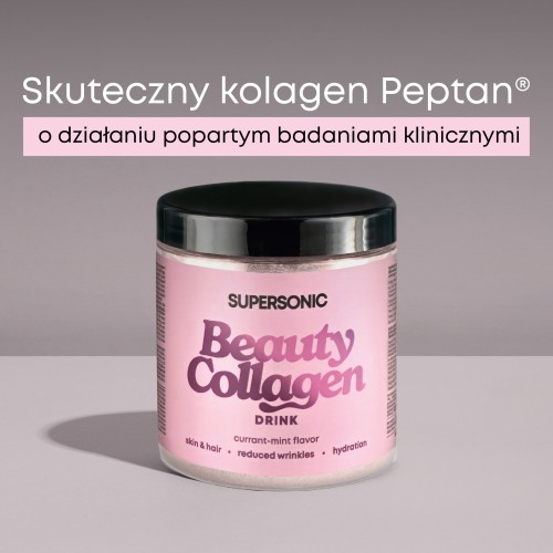 SUPERSONIC BEAUTY COLLAGEN DRINK WITH HYALURONIC ACID AND ELECTROLYTES CURRANT AND MINT FLAVOUR 180G