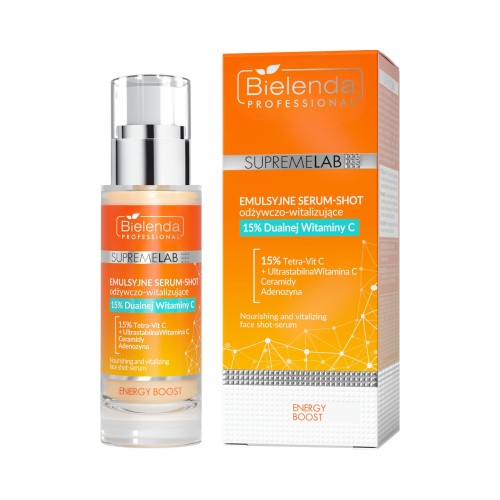SUPREMELAB ENERGY BOOST EMULSION SERUM SHOT WITH NOURISHING AND REVITALIZING PROPERTIES 15% DOUBLE VITAMIN C 30ml