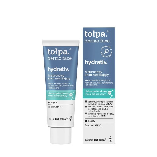 TOLPA DERMO FACE HYDRATIV Hyaluronic acid rich moisturizing cream, SPF 10, 40 ml