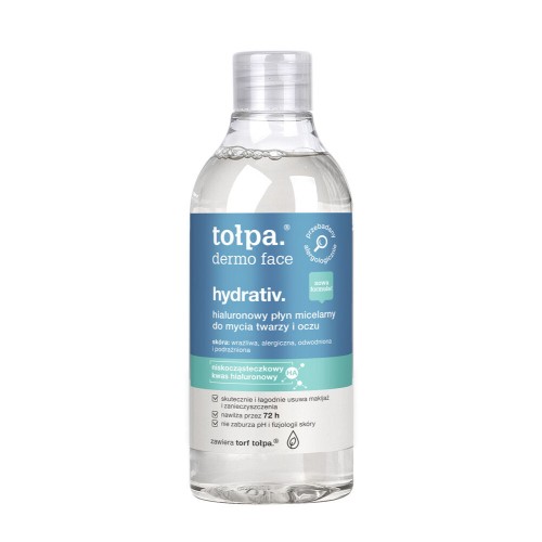TOLPA DERMO FACE HYDRATIV hyaluronic micellar fluid for cleansing face and eyes, 400 ml