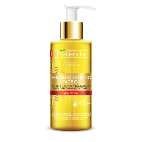 ARGAN CLEANSING FACE OIL Refined argan oil to clean and wash the face + pro-retinol, 140ml